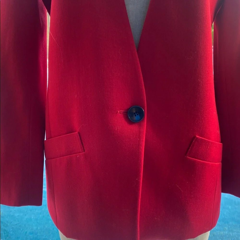 Dior Women's Vibrant Red Single-Button Blazer